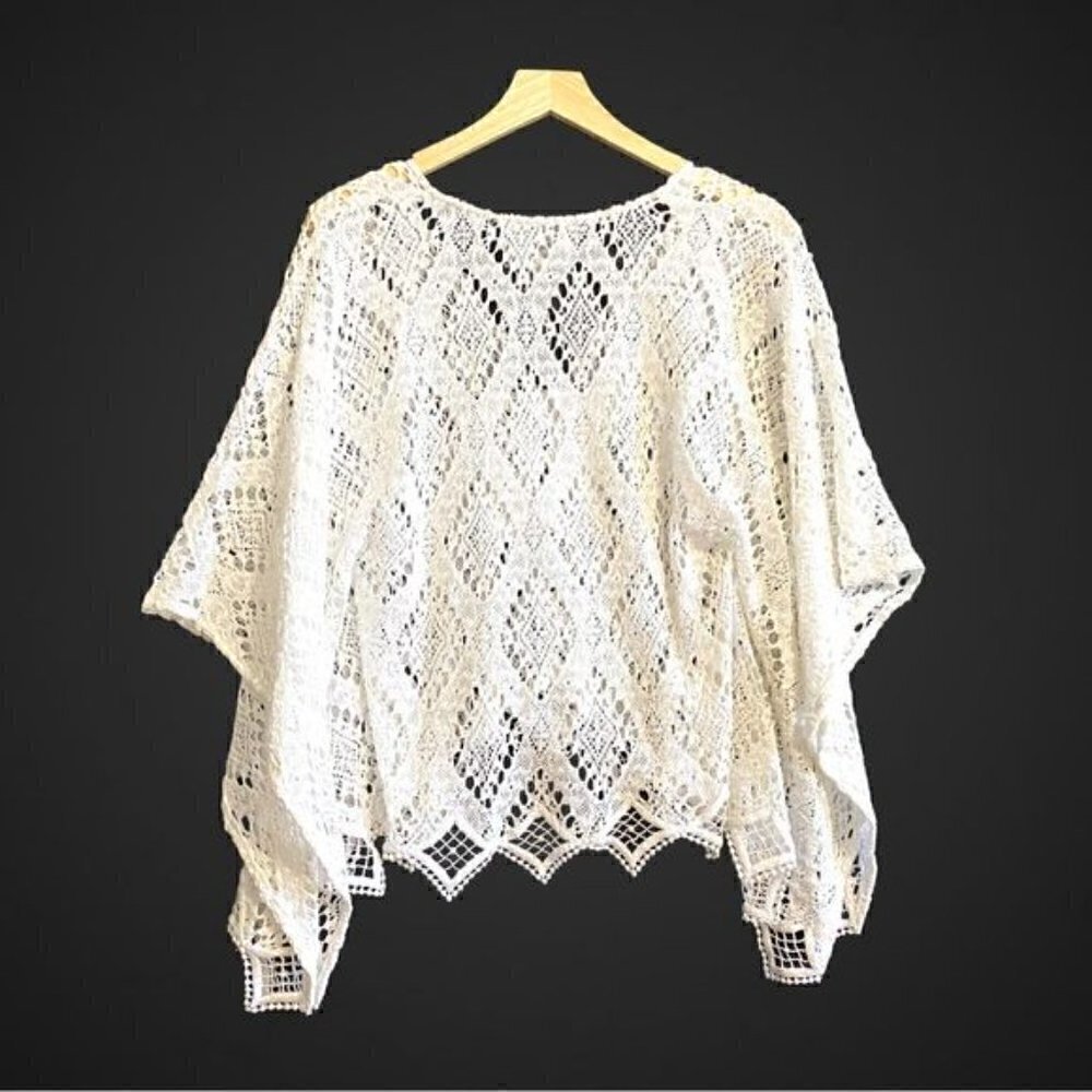 Temptation Positano White Crochet Corona Kaftan top, New without tag, Size xS - Picture 3 of 12